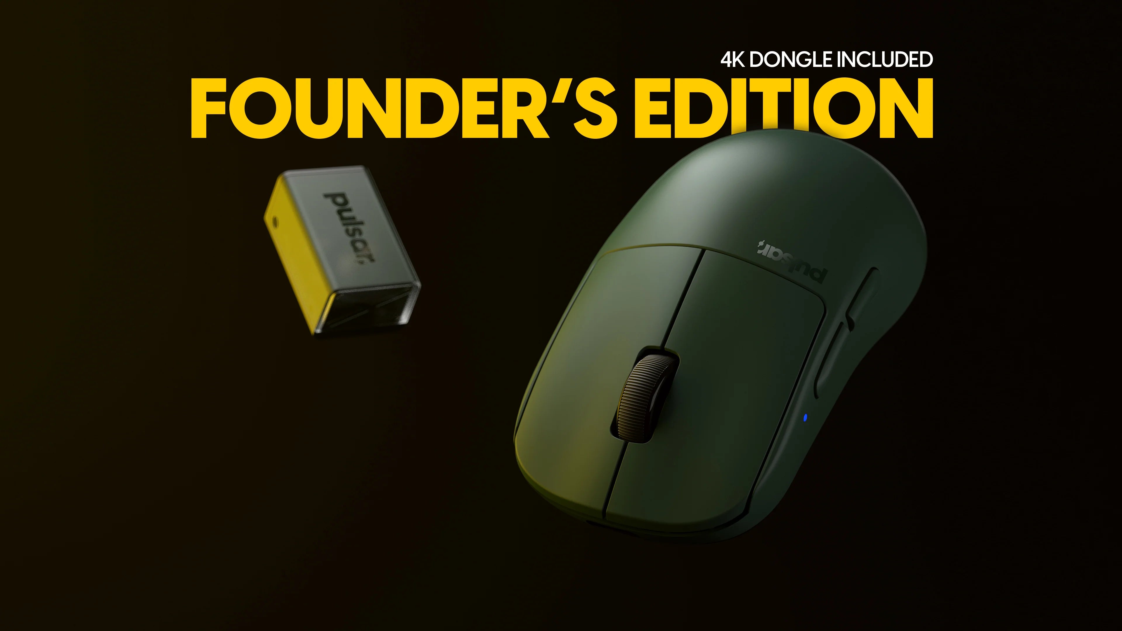 Pulsar X2H Mini Wireless Gaming Mouse - Lightweight, 4K Polling, Green Founders Edition with 4K Dongle - Perfect for FPS, MOBA & Esports Gaming
