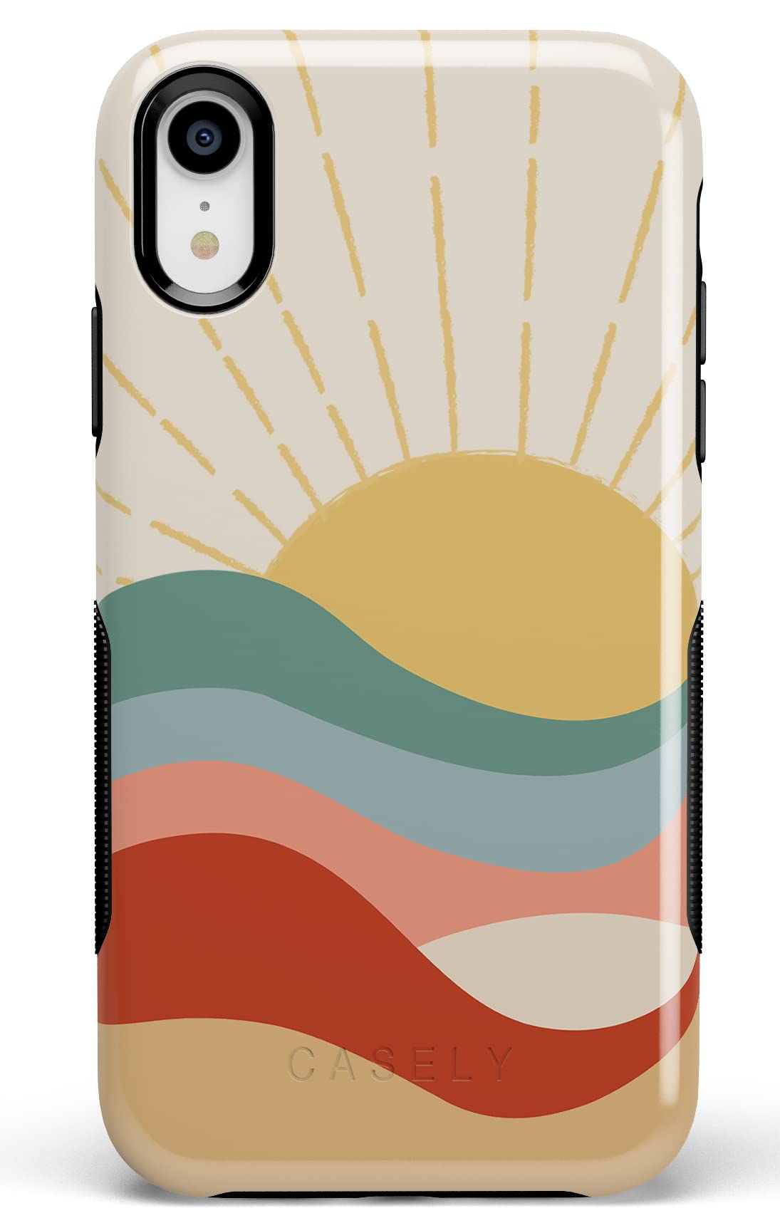 Casely iPhone XR Case - Colorblock Sunset Design | Shockproof Protective Phone Cover | Perfect for Beach Days, Summer Travel & Outdoor Adventures