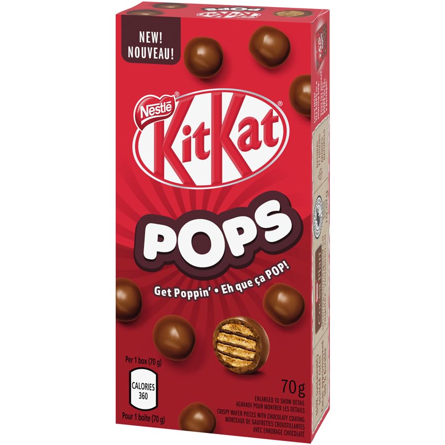 Kit Kat Pops Milk Chocolate Snacks - 70g/2.47oz (Pack of 2) - Crunchy Wafer Candy Bars - Perfect for Office Snacks, Party Favors & Gift Baskets - Shipped from Canada