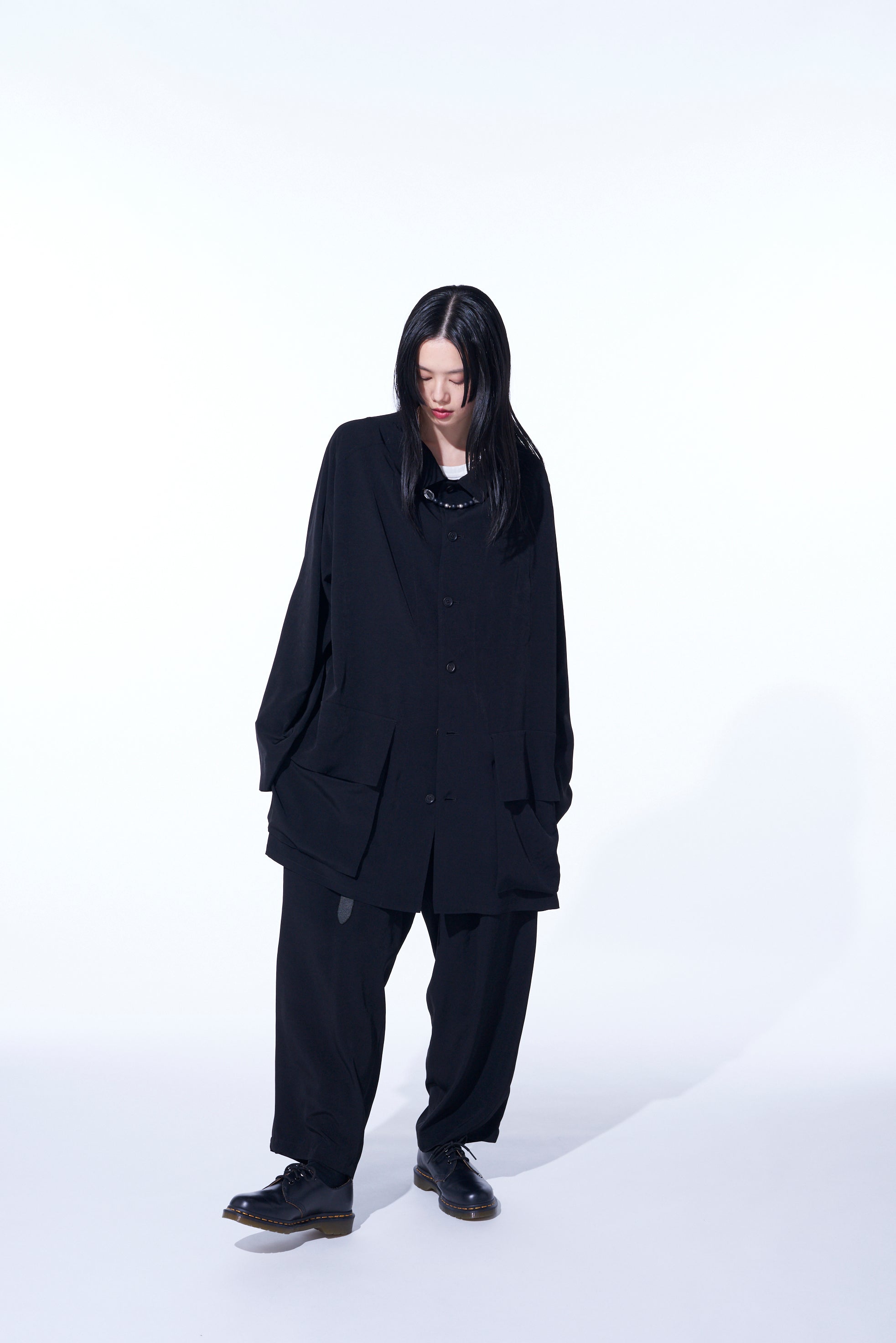 CREPE DE CHINE OVERSIZED TOPPER BLOUSON - Lightweight Flowy Women's Blouse for Casual Outings & Office Wear