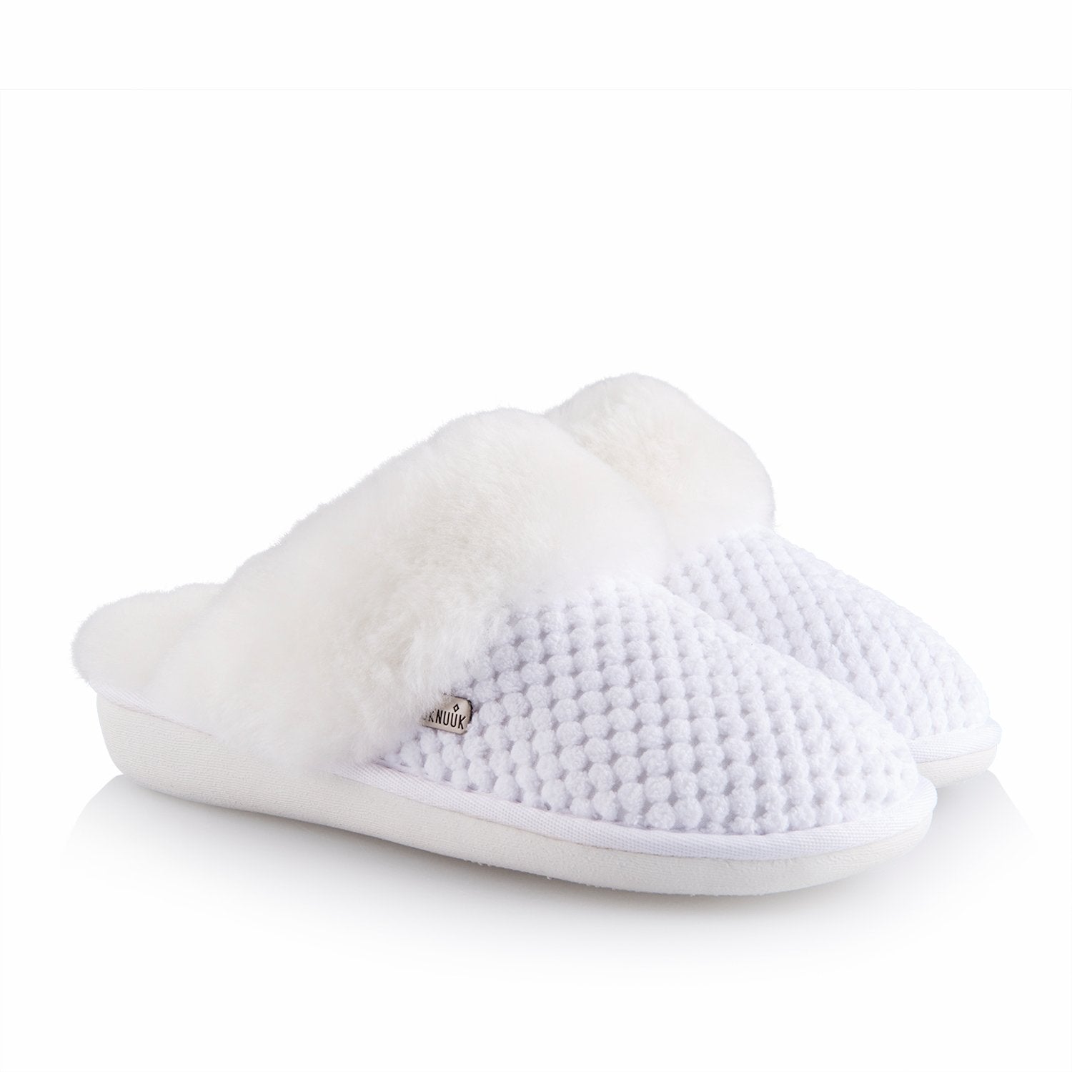 Alexa Women's Cozy Memory Foam House Slippers - Soft Indoor/Outdoor Slides with Non-Slip Sole, Breathable Comfort for Home, Office & Travel (White)