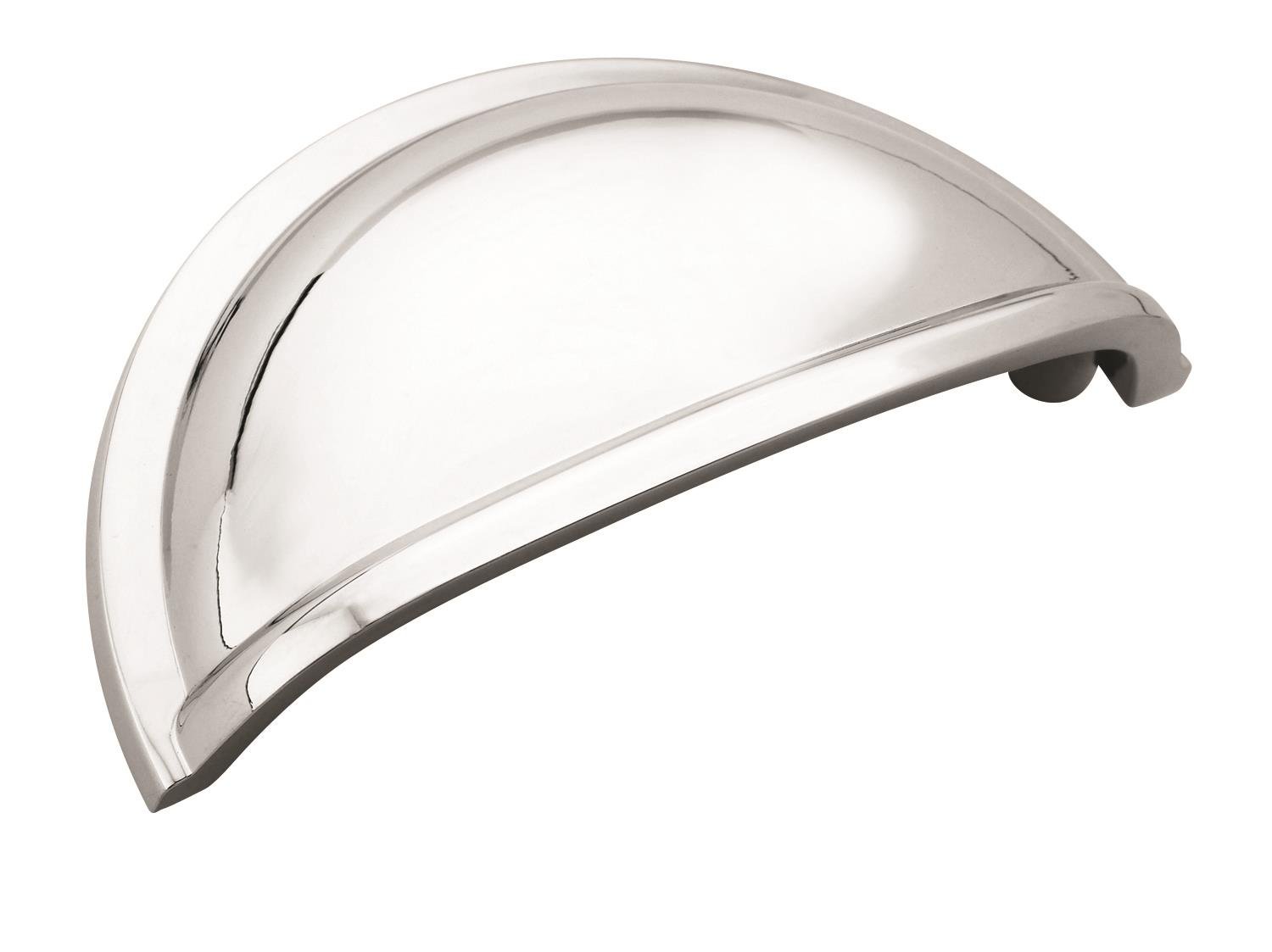 Amerock Cabinet Cup Pull - Polished Chrome 3 Inch (76mm) Center to Center - 1 Pack Drawer Handle for Kitchen, Bathroom & Furniture Hardware - Easy Installation & Modern Upgrade