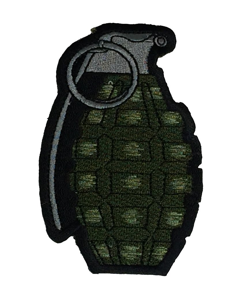 Military Style Hand Grenade Patch - Tactical Embroidered Badge for Jackets & Backpacks - Veteran Owned Business - Perfect for Outdoor Enthusiasts & Tactical Gear Collectors