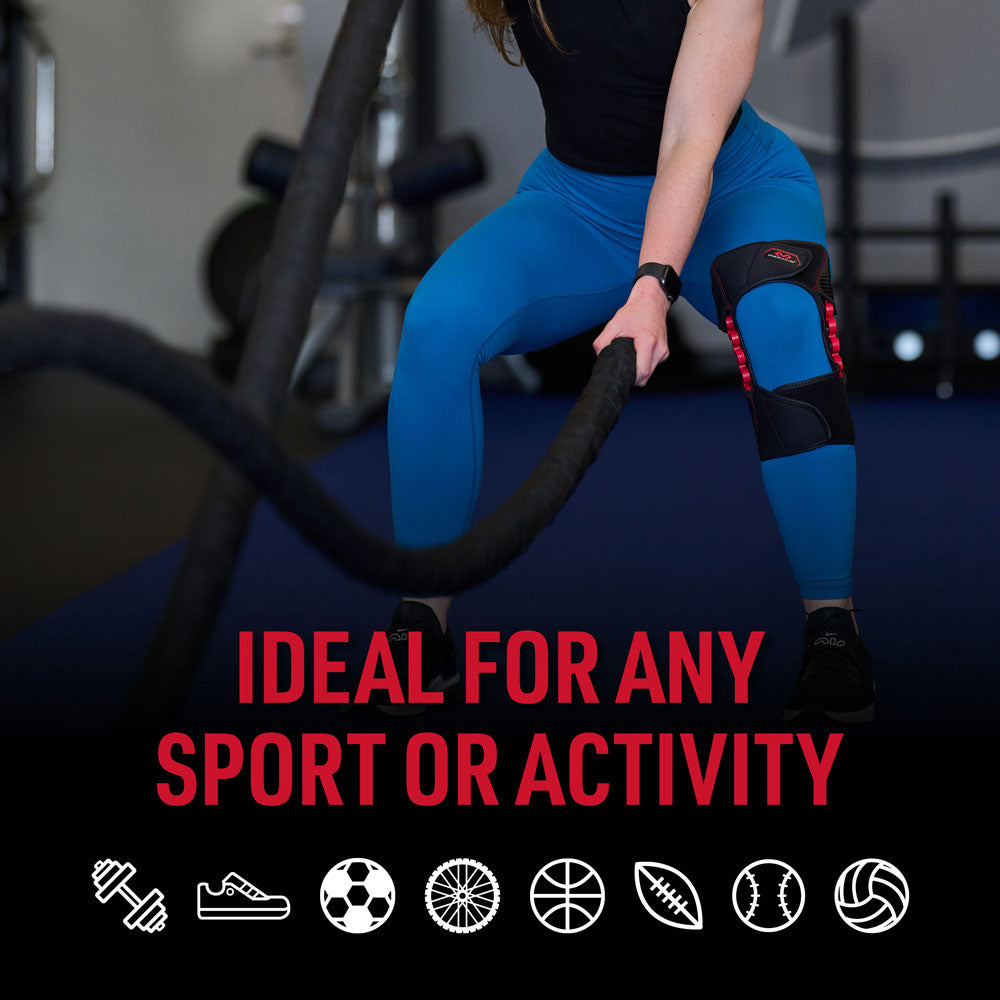 NRG Spring Hinge Knee Brace Wrap - Adjustable Support for Running, Sports & Recovery - Ideal for Athletes, Arthritis & Joint Pain Relief
