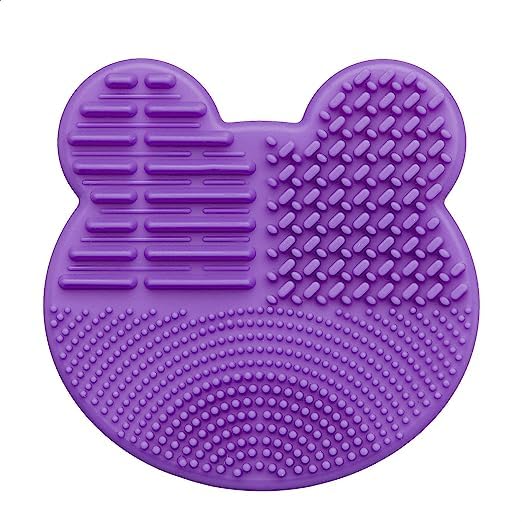 Trendy Silicone Makeup Brush Cleaning Mat with Cute Bunny Design - Perfect for Professional & Home Makeup Brush Cleaning & Organizing (Pink) | Ideal for Makeup Artists, Beauty Enthusiasts & DIY Brush Care