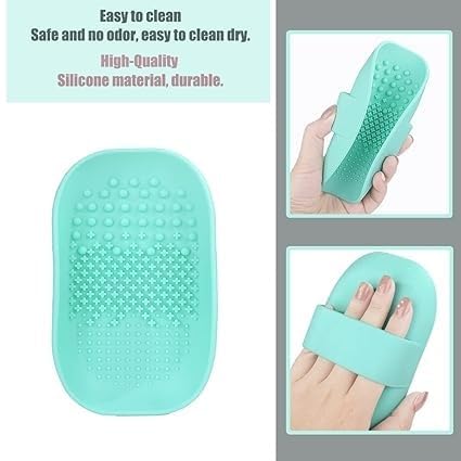 MobFest® Flexible Silicone Makeup Brush Cleaner Strip Tray - Reusable Sponge & Powder Puff Washer for Eyeshadow, Foundation, and Blush Brushes (1 Piece, Purple) - Perfect for Home & Professional Makeup Brush Cleaning