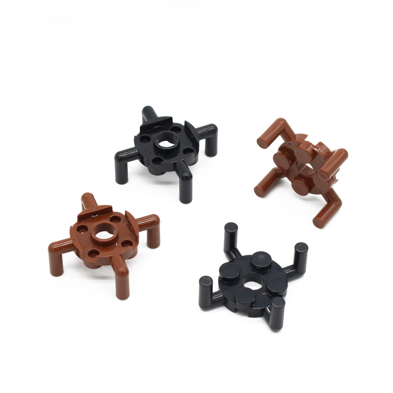 20pcs LEGO-Compatible 2x2 Round Brick with Pin Hole & 4 Arms Up - Perfect for DIY Building Projects, Robot Creations, and STEM Learning Activities