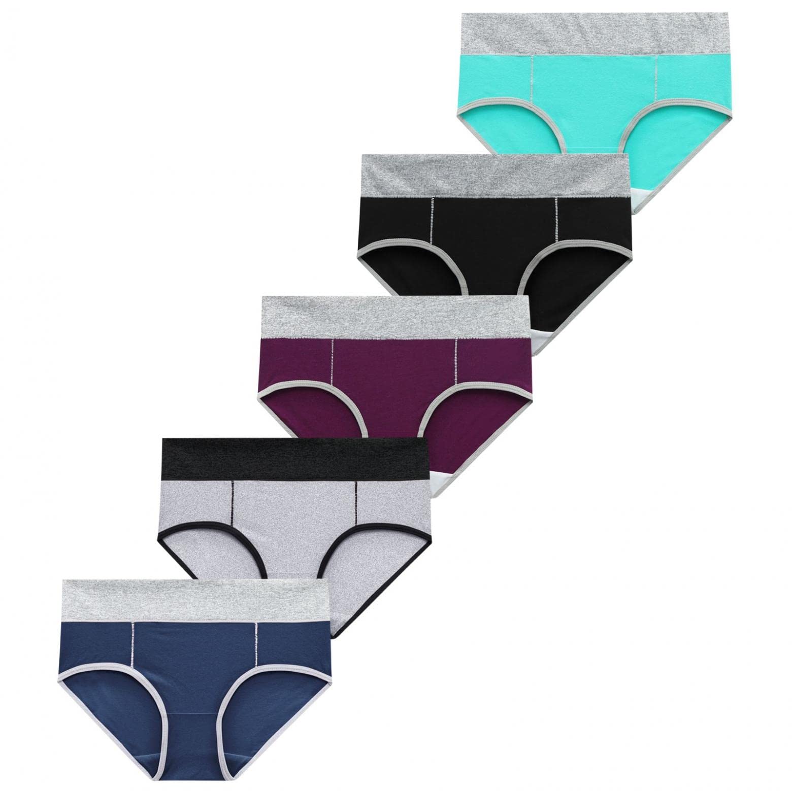Women's Cotton Underwear 5-Pack - Soft Breathable Full Coverage Briefs Panties for Everyday Comfort & Lounge Wear