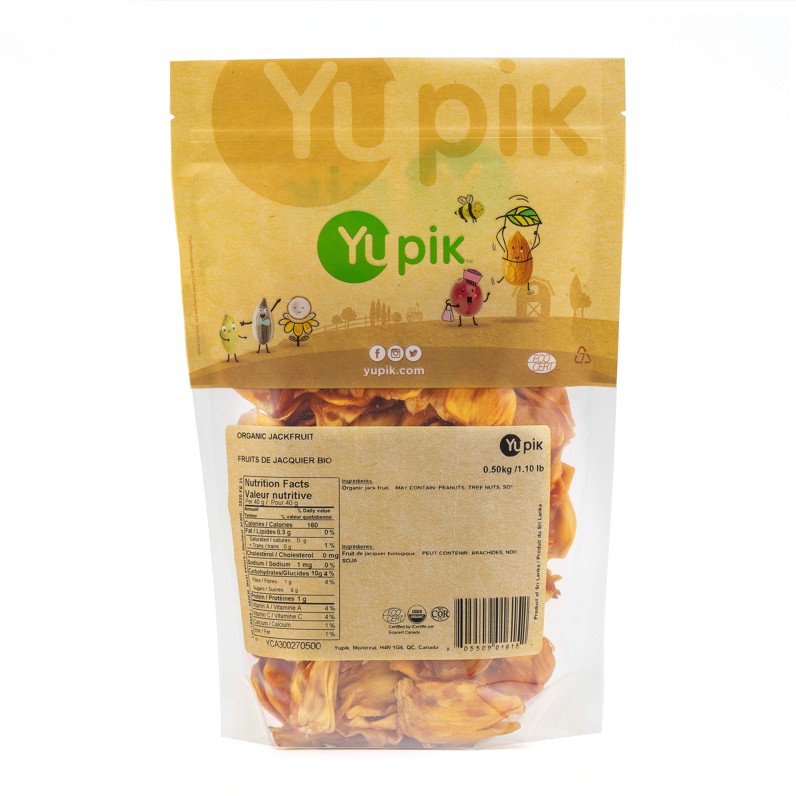 Organic Jackfruit Snacks - Vegan, Gluten-Free, 1 lb Dried Fruit for Baking & Topping
