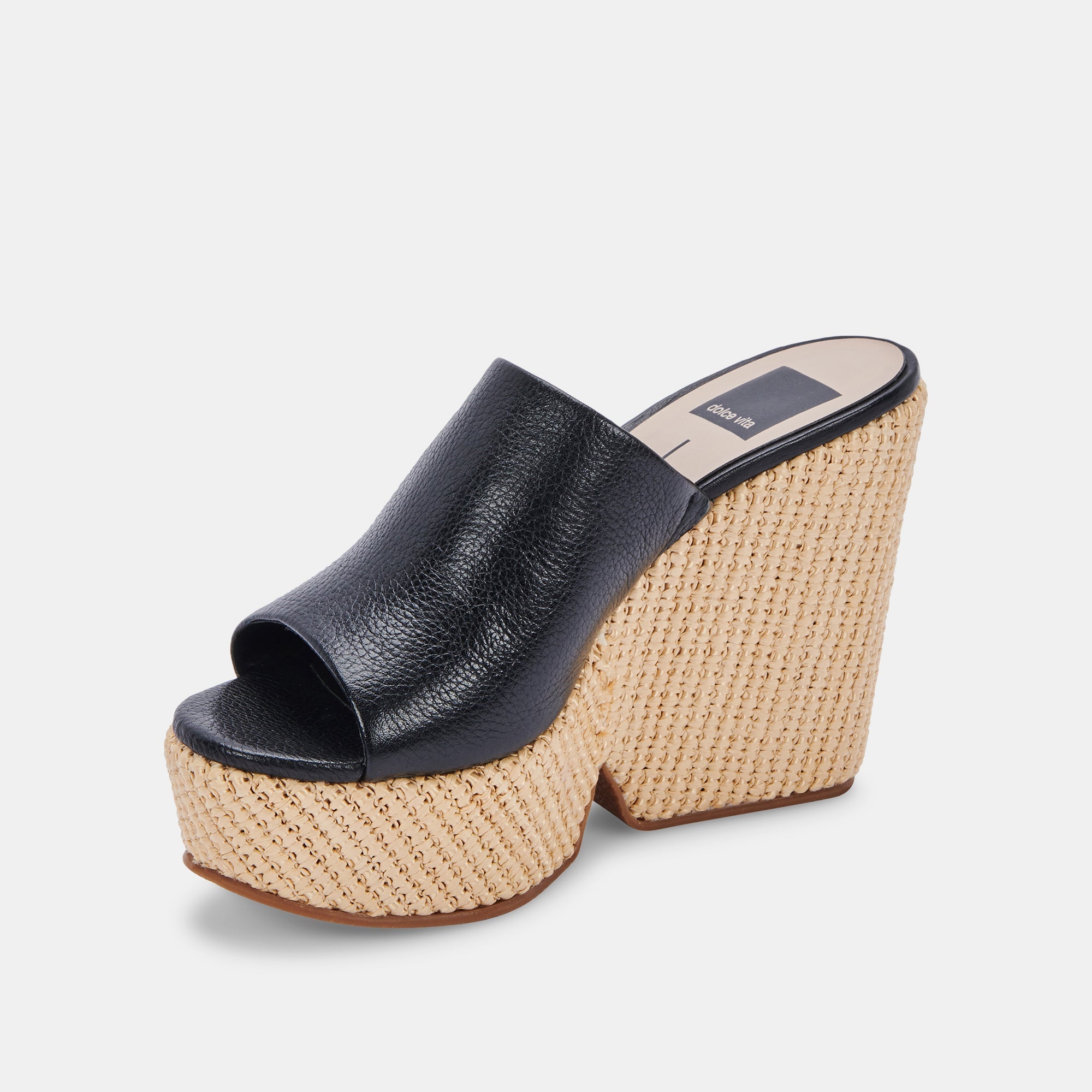 GILMA Women's Black Leather Wedge Sandals - Comfortable & Stylish for Summer, Casual Outings & Beach Wear