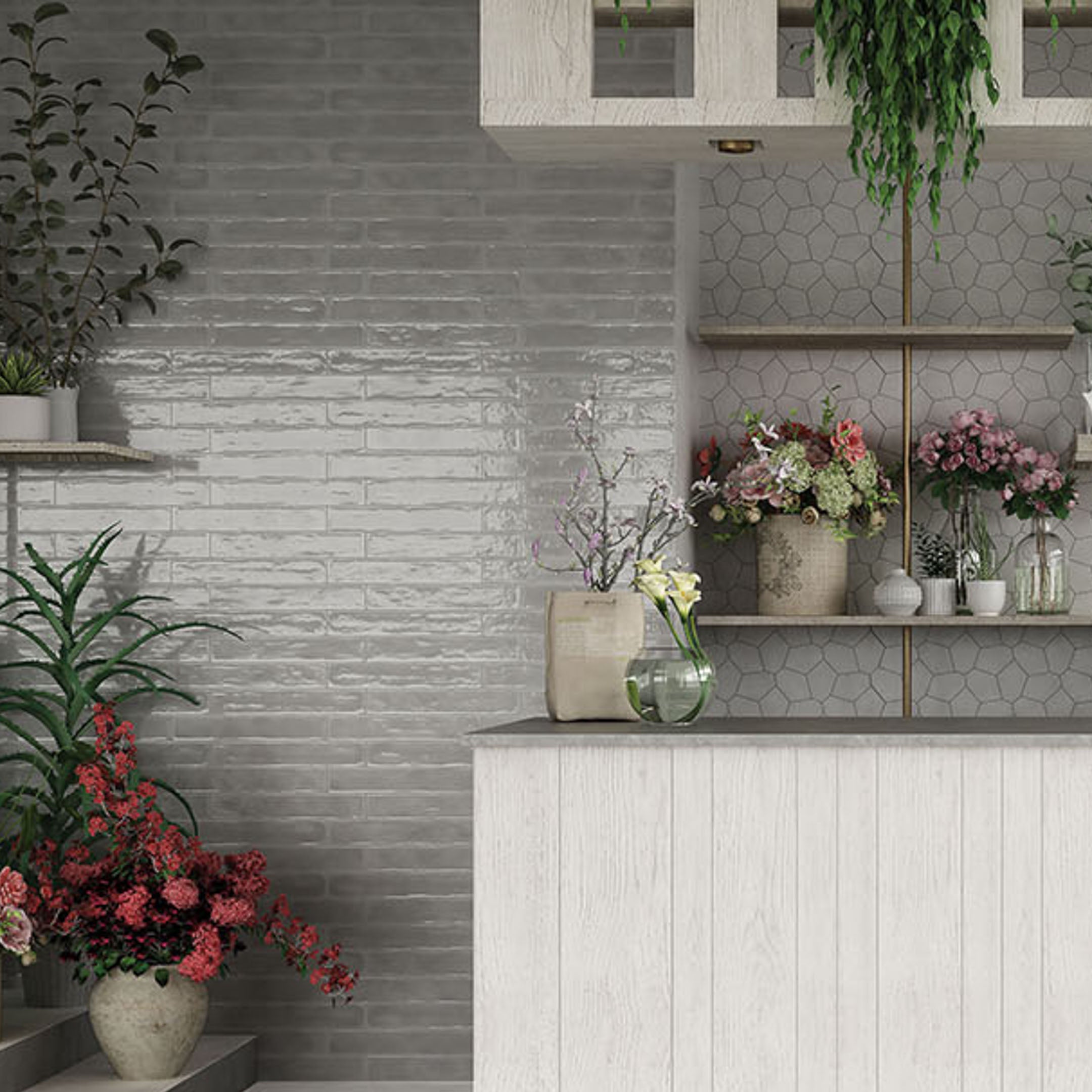 Zellige Porcelain Subway Wall Tile - Authentic Italian Lacquer Finish for Kitchen Backsplash & Bathroom Renovation