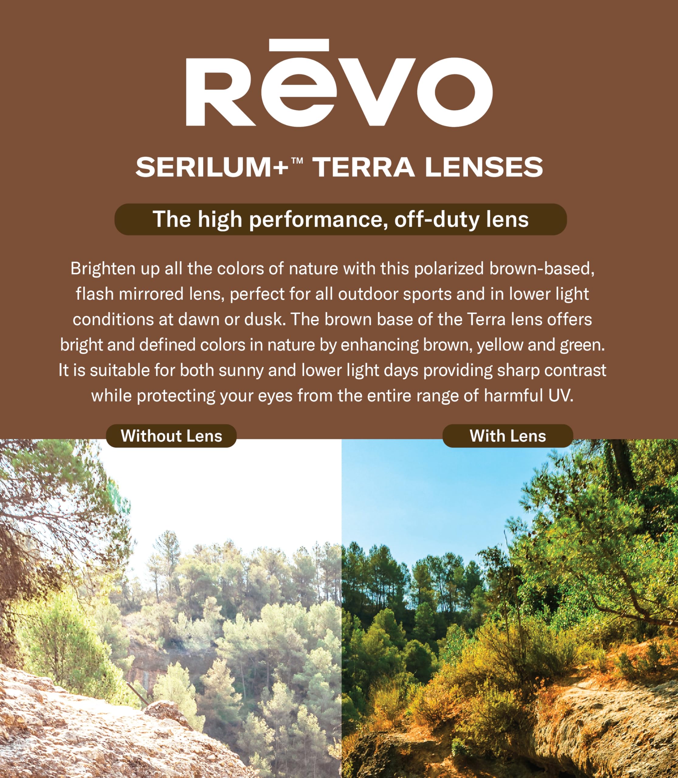 Revo Descend N Polarized Sunglasses - Rimless Rectangular Frame for Men & Women - UV Protection for Driving, Running, Outdoor Sports & Travel