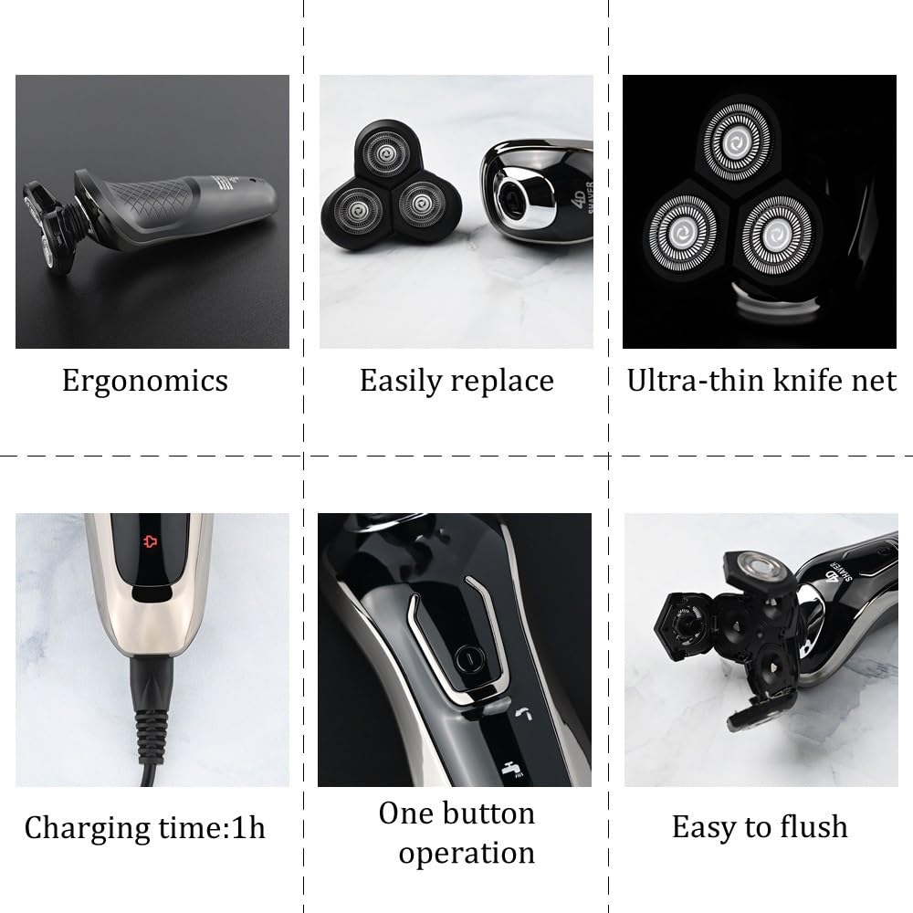 Professional Electric Head Shaver for Bald Men - 4-in-1 Hair Clipper & Beard Trimmer Kit | Waterproof Cordless Men's Grooming Set for Smooth Shaving & Hair Cutting | Perfect for Home, Travel & Daily Grooming Routine