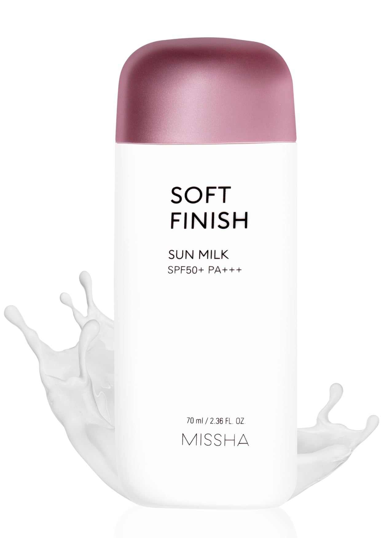 Missha All Around Safe Block Soft Finish Sun Milk EX SPF50+ PA+++ 70ml - Oil-Free Sunscreen for Face & Body, Lightweight Moisturizing Cream for Daily UV Protection, Perfect for Outdoor Activities & Beach Days