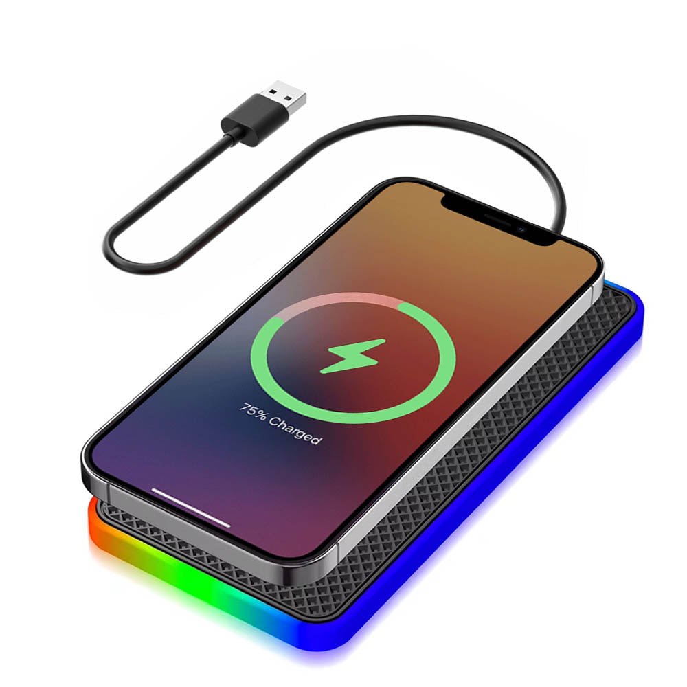 Fast Charging GlowPad 15W Qi-Certified Wireless Charger Stand - Compatible with iPhone 15/14/13/12, Samsung Galaxy S23/S22/S21 - Perfect for Bedside, Office & Nightstand Charging