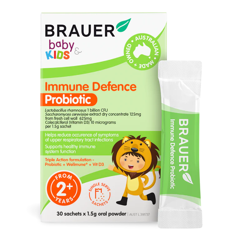 Brauer Immune Defence Probiotic for Kids - Supports Children's Immunity & Gut Health - Ideal for School, Travel & Daily Wellness