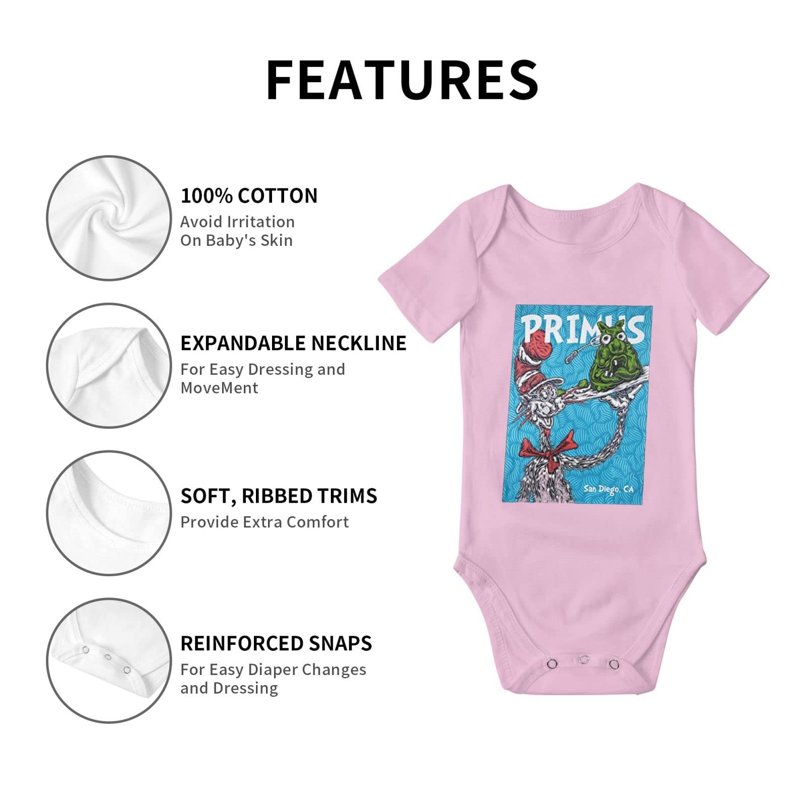 Priimus Band Baby Onesie - Unisex Newborn Romper with 3D Print | Soft Cotton Short Sleeve Bodysuit | Cute Graphic Jumpsuit for 0-12 Months | Perfect for Playtime, Photo Shoots & Everyday Comfort