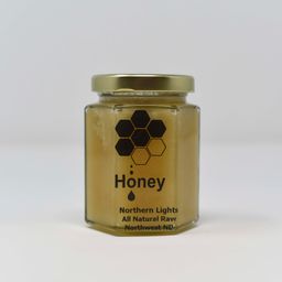 9oz Northern Lights Honey Hex Jar - Pure, Raw & Natural Honey for Tea, Baking & Wellness - Perfect for Gifts & Healthy Living