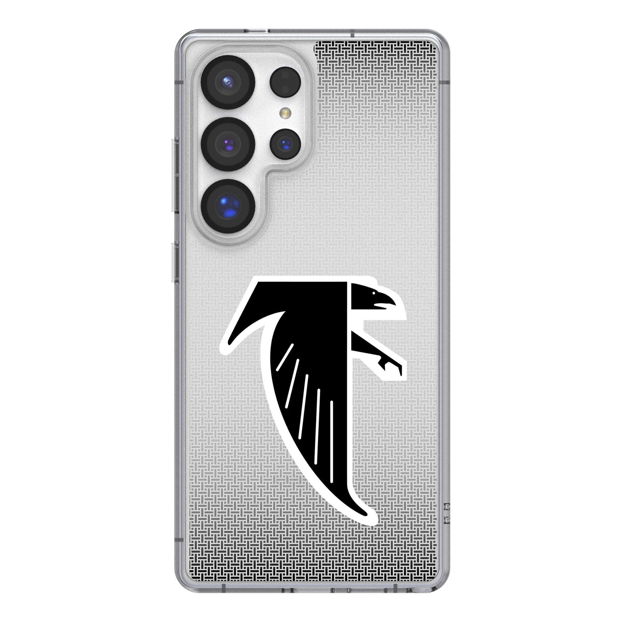 Atlanta Falcons Classic Linen Clear Phone Case for Samsung Galaxy S21/S22/S23 - Durable Protective Cover with Team Logo - Perfect for Football Games & Everyday Use