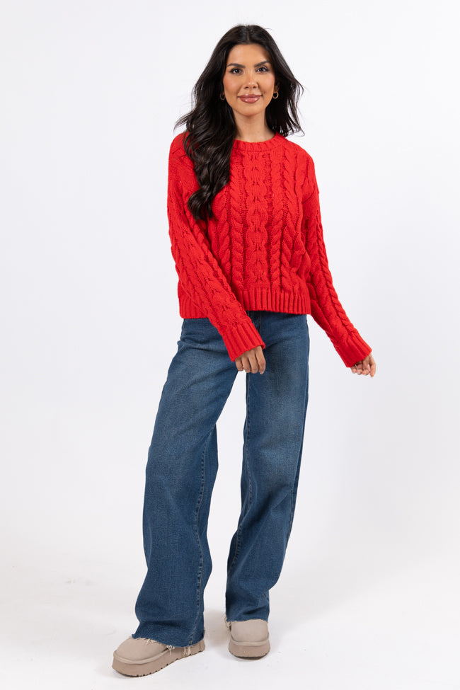 Cozy Cable Knit Crew Neck Sweater for Women - Soft Winter Pullover - Perfect for Casual Outfits, Office Wear & Holiday Gatherings
