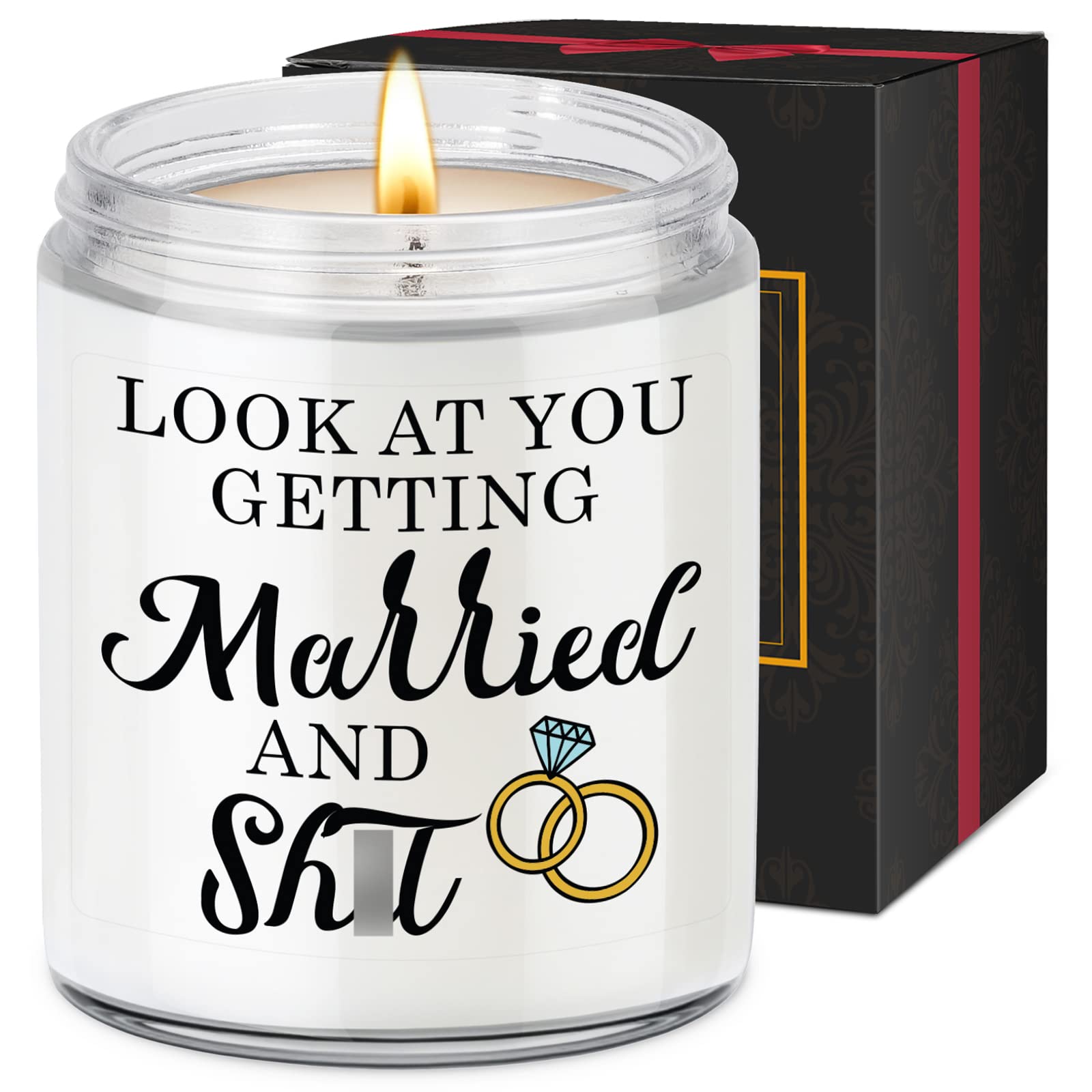LEADO Wedding Candles - Funny & Romantic Wedding Gifts for Bride, Groom & Couples | Bridal Shower, Bachelorette Party & Newlywed Gifts | Perfect Marriage, Anniversary & Wedding Celebration Presents for Her & Him