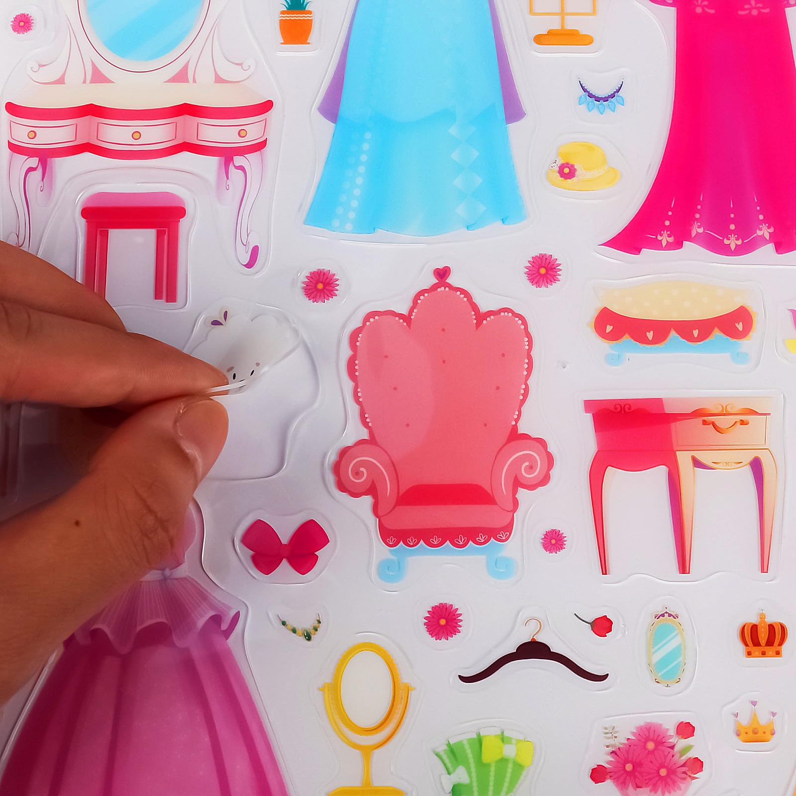 Princess Sticker Book for Kids - Reusable Jelly Stickers with Fun Activities | Perfect for Boys & Girls, Car Travel, Holidays & Preschool Learning