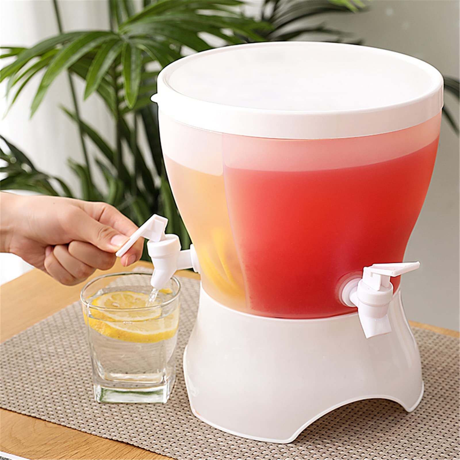 360° Rotating Plastic Beverage Dispenser - Cold Drink Pitcher for Water, Juice, Iced Tea, Lemonade - Perfect for Refrigerator, Parties, Picnics & Outdoor Events