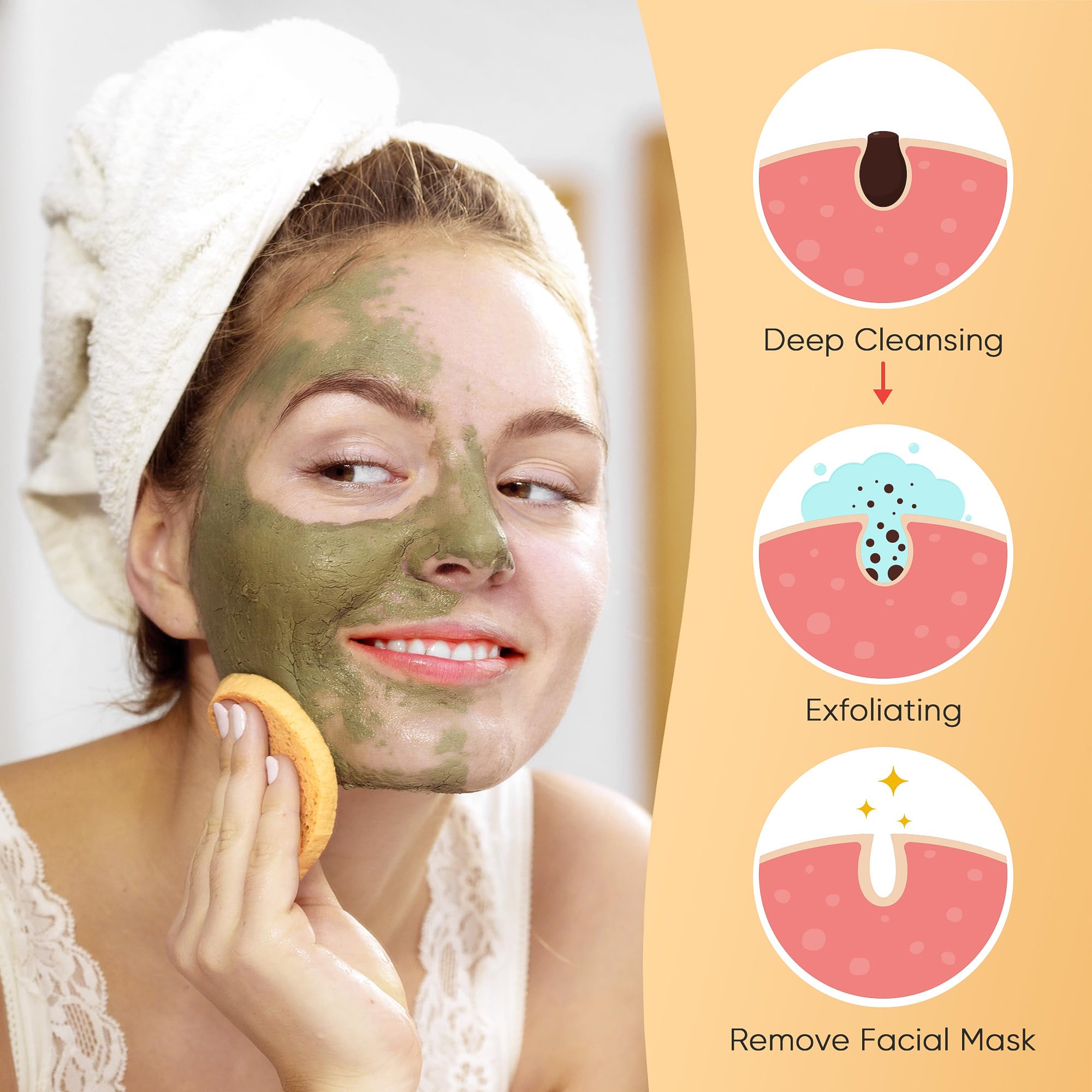 50-Count Compressed Facial Sponges | 100% Natural Cellulose Cosmetic Sponges for Gentle Cleansing, Exfoliating & Makeup Removal | Perfect for Spa, Travel & Daily Skincare Routine