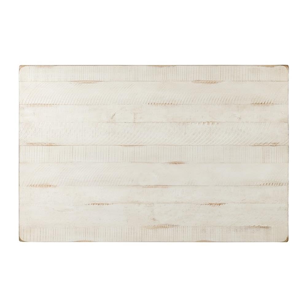BOWERY HILL Solid Wood Barn Door Coffee Table - Antique White Finish | Rustic Farmhouse Living Room Furniture for Home Decor