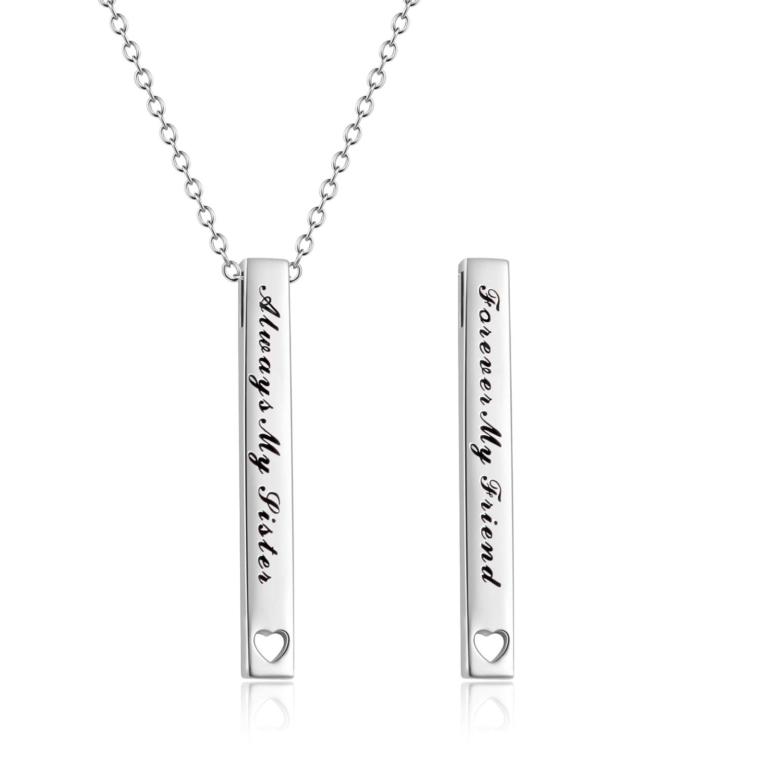 Beautiful Sterling Silver Bar Necklace - Inspirational Sister Gift for Birthday, Women & Friends | Perfect for Everyday Wear, Special Occasions & Heartfelt Moments