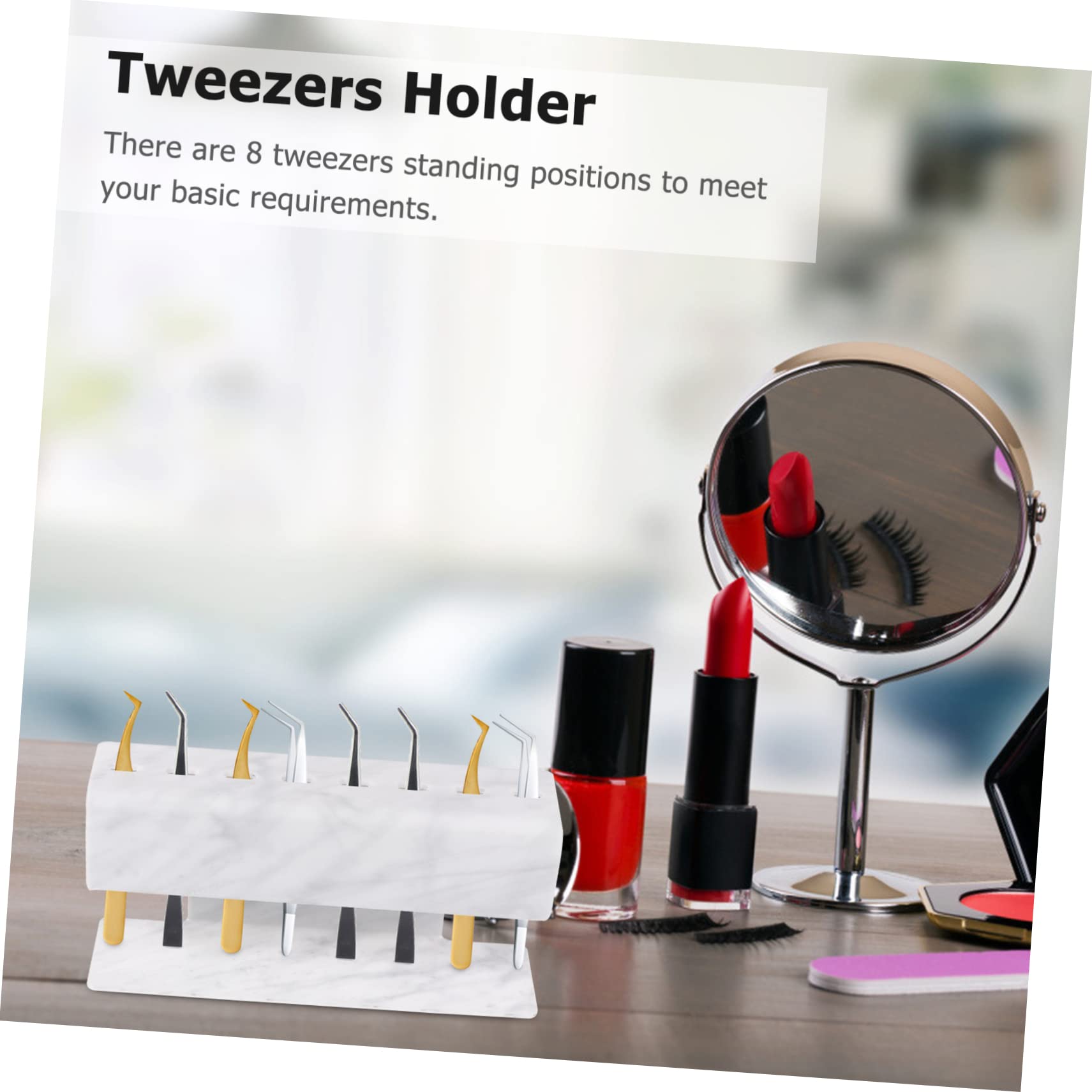Healeved Acrylic Eyelash Tweezer Holder & Organizer Stand - 17x8cm Makeup Tool Display for Eyelash Extensions, Salon & Professional Use - Perfect for Beauty Counter Organization and Tweezer Storage