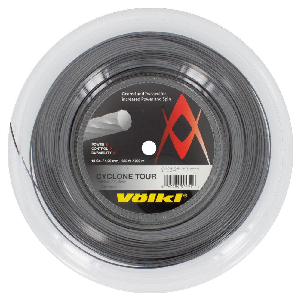 Cyclone Tour 18G Reel Tennis String - Anthracite Black | High-Performance Polyester String for Tennis Rackets | Perfect for Competitive Play & Stringing Machines