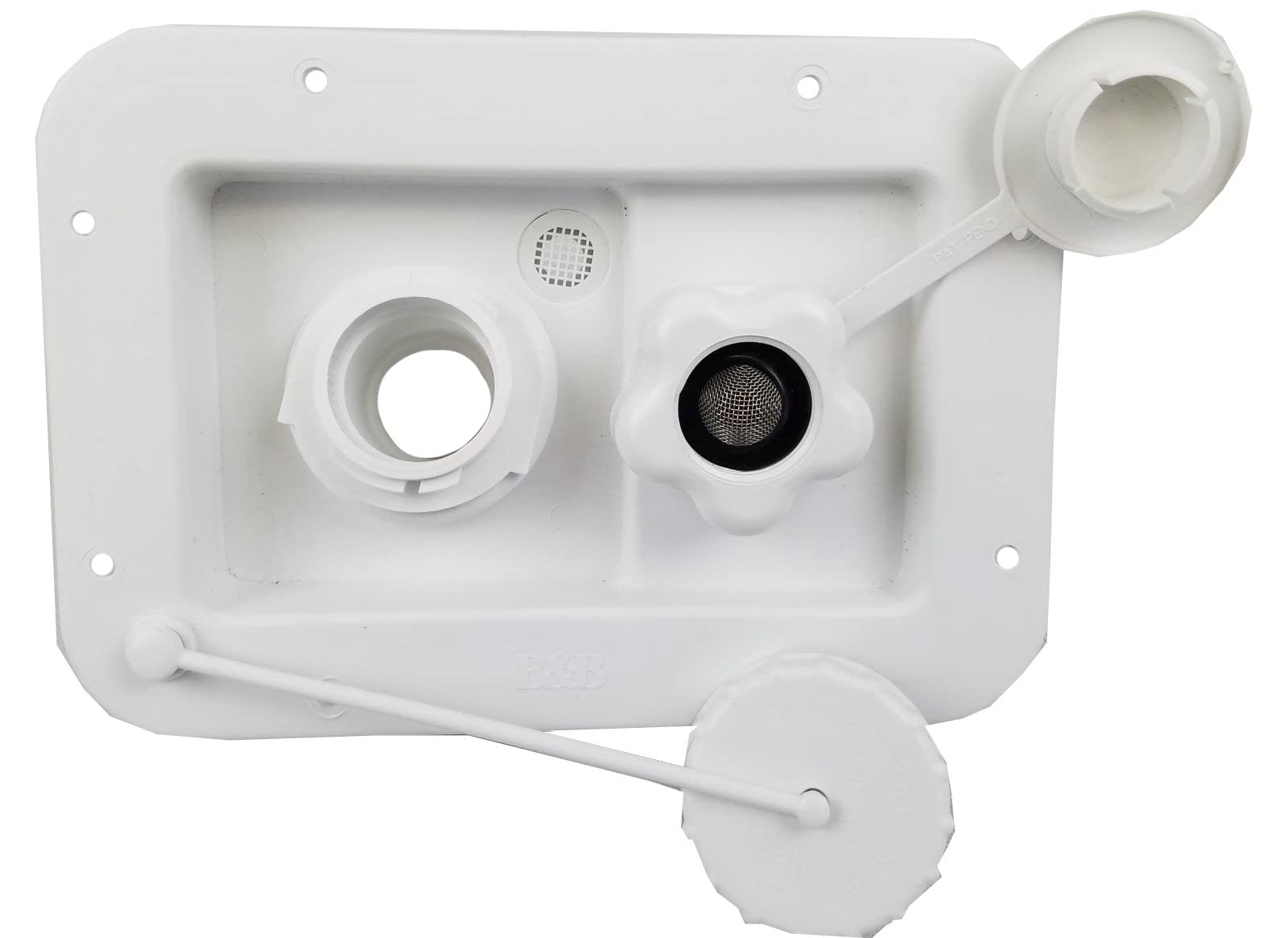 Class A RV Trailer Camper Water Fill Dish - City/Gravity Fill System with Check Valve | White 497AB2P | Fresh Water Hose Connection | Perfect for RV Camping, Road Trips & Outdoor Adventures