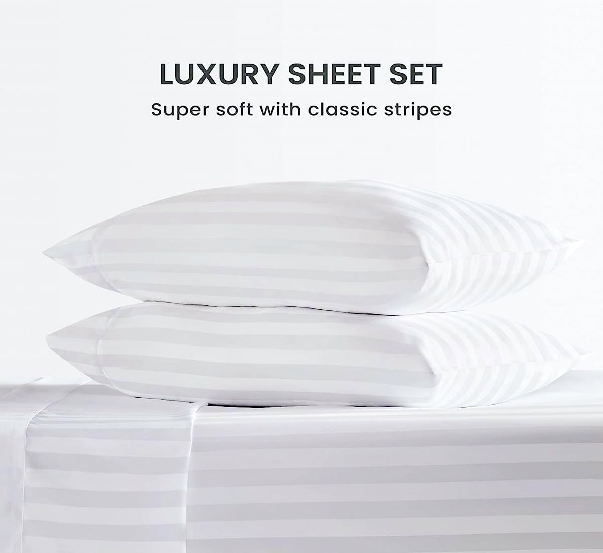 Premium 100% Egyptian Cotton Queen Size Sheets – 1000 Thread Count 4-Piece Luxury Bedding Set with Deep Pockets (Fits Up to 17
