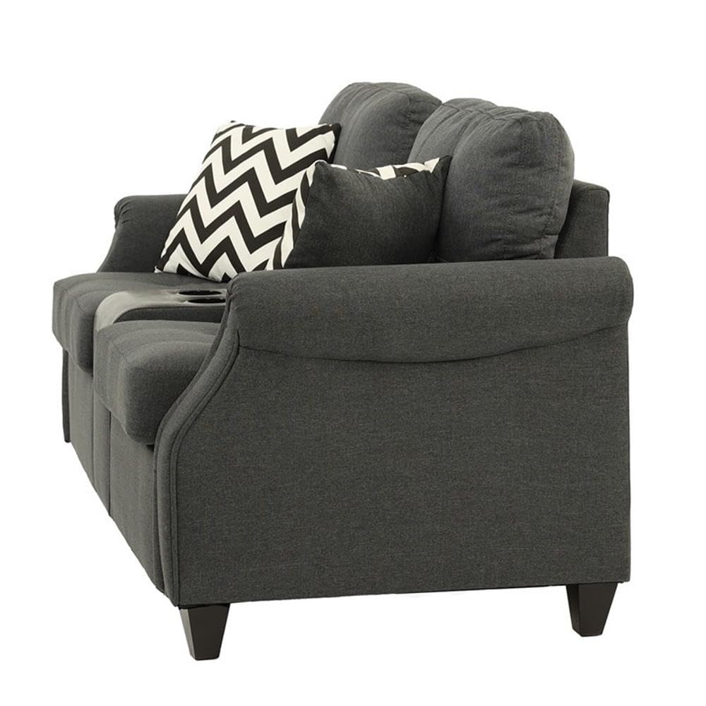Bobkona 2-Piece Blue Grey Sofa and Loveseat Set - Modern Living Room Furniture for Small Spaces, Apartments & Cozy Home Decor