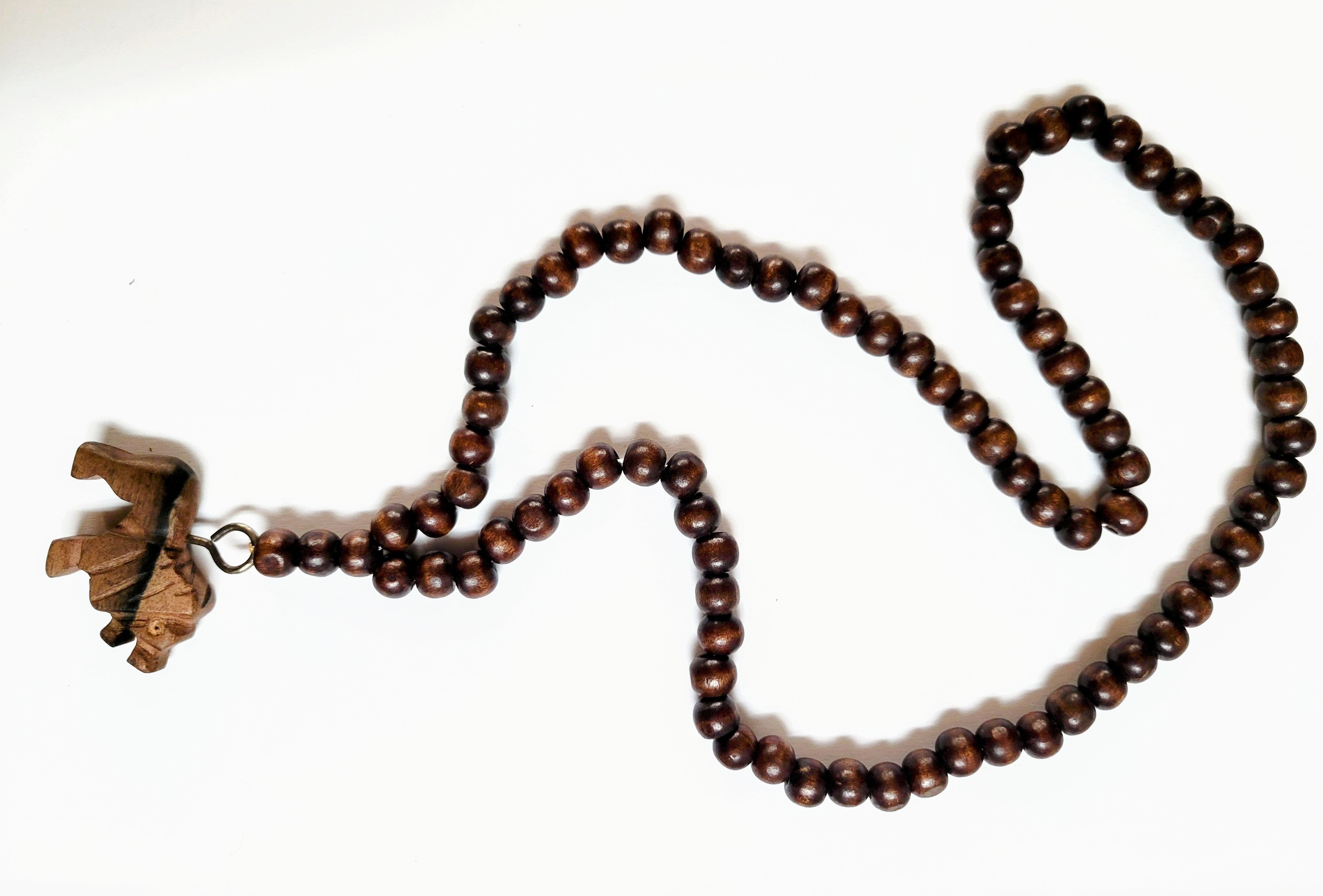 Handmade Gyatar Wooden Ghanaian Necklace with Lion Pendant - Authentic African Tribal Jewelry for Women - Perfect for Cultural Events, Weddings & Boho Fashion