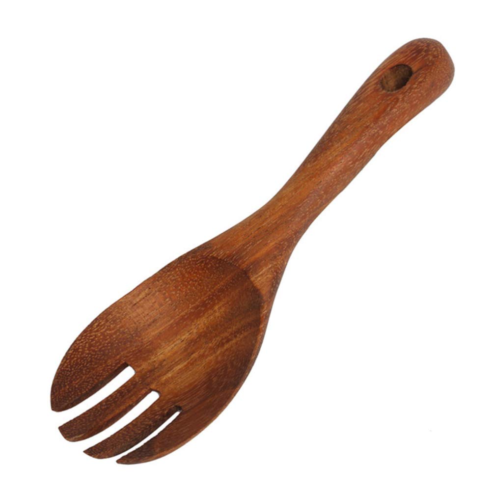 DOITOOL 2-Piece Wooden Salad Serving Set - Handcrafted Salad Servers, Fork & Spoon - Eco-Friendly Kitchen Utensils for Home, Restaurant & Catering - Perfect for Tossing, Serving & Enjoying Fresh Salads