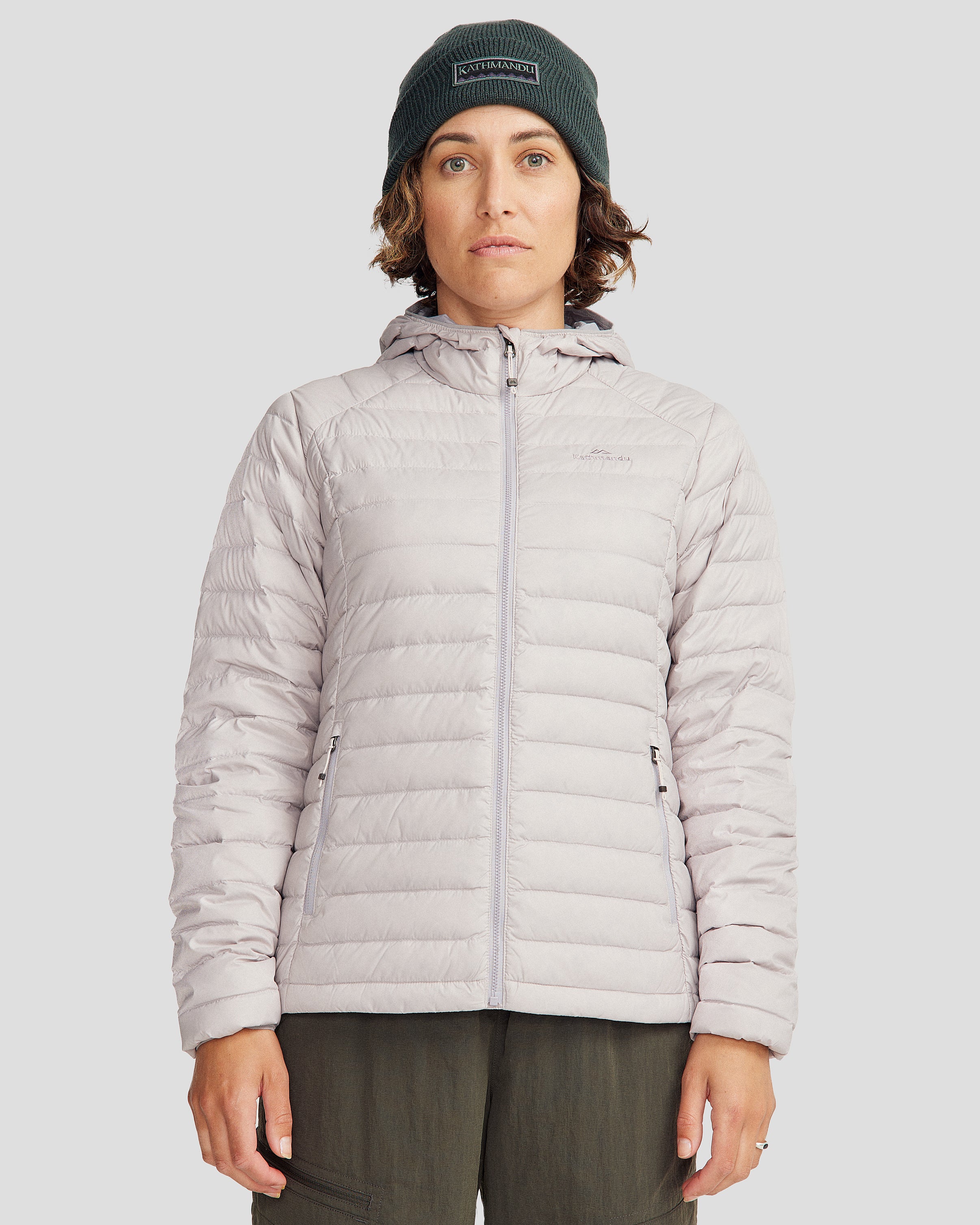 Women's Heli Down Hooded Jacket v3 - Lightweight Warm Winter Coat for Outdoor Activities | Dove Grey Waterproof Puffer Jacket for Hiking, Skiing & Travel