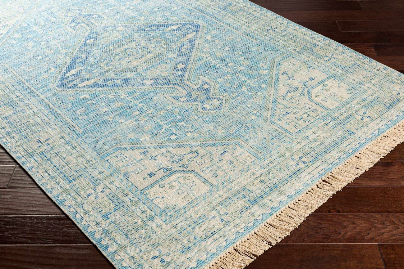 Mark&Day 8x10 Traditional Sky Blue Area Rug - Soft Blue White Carpet for Living Room, Bedroom, Kitchen - Non-Slip Floor Mat for Home Decor & High Traffic Areas (8' x 10')