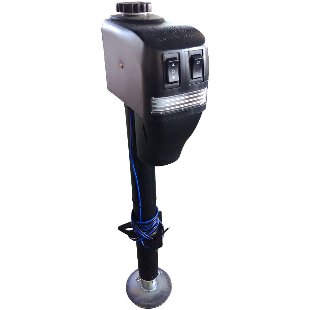 RAM EJ-3550-BBX Electric A-Frame Jack with Single Wire Hookup - 3.5K Capacity, Reliable for Trailer Support