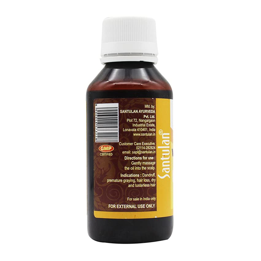 Santulan Ayurveda Village Hair Oil - 100% Natural Hair Growth Treatment for Dry, Damaged Hair - 100ml (Pack of 1) - Promotes Thickness & Shine - Perfect for Daily Hair Care & Scalp Massage