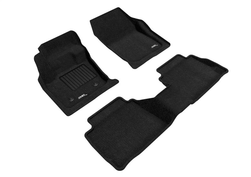 3D Maxpider Custom Fit Floor Mats for 2013-2016 Ford Fusion - Premium 1st & 2nd Row All-Weather Car Mats (Black) | Perfect for Daily Commuting, Road Trips & Winter Protection