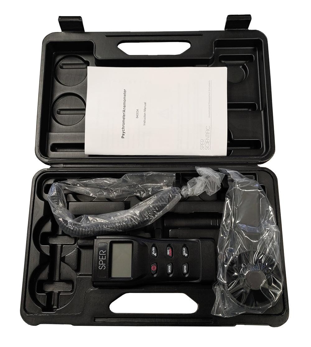Digital Psychrometer Anemometer - Accurate Humidity & Wind Speed Meter for HVAC, Weather Monitoring, and Indoor/Outdoor Use