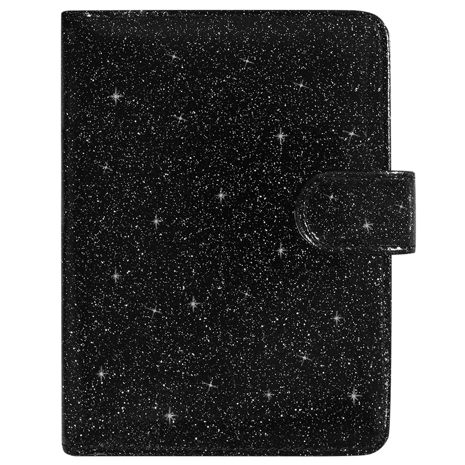ACdream RFID Blocking Passport & Vaccine Card Holder - Glitter Black Faux Leather Travel Wallet for Men & Women | Secure ID Protection for Airports & International Trips