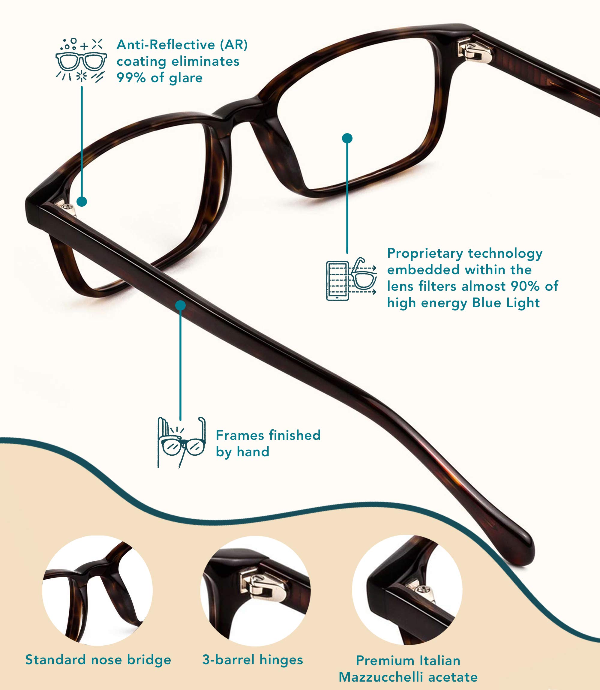 Felix Gray Carver Blue Light Glasses for Men & Women - Gaming & Computer Use