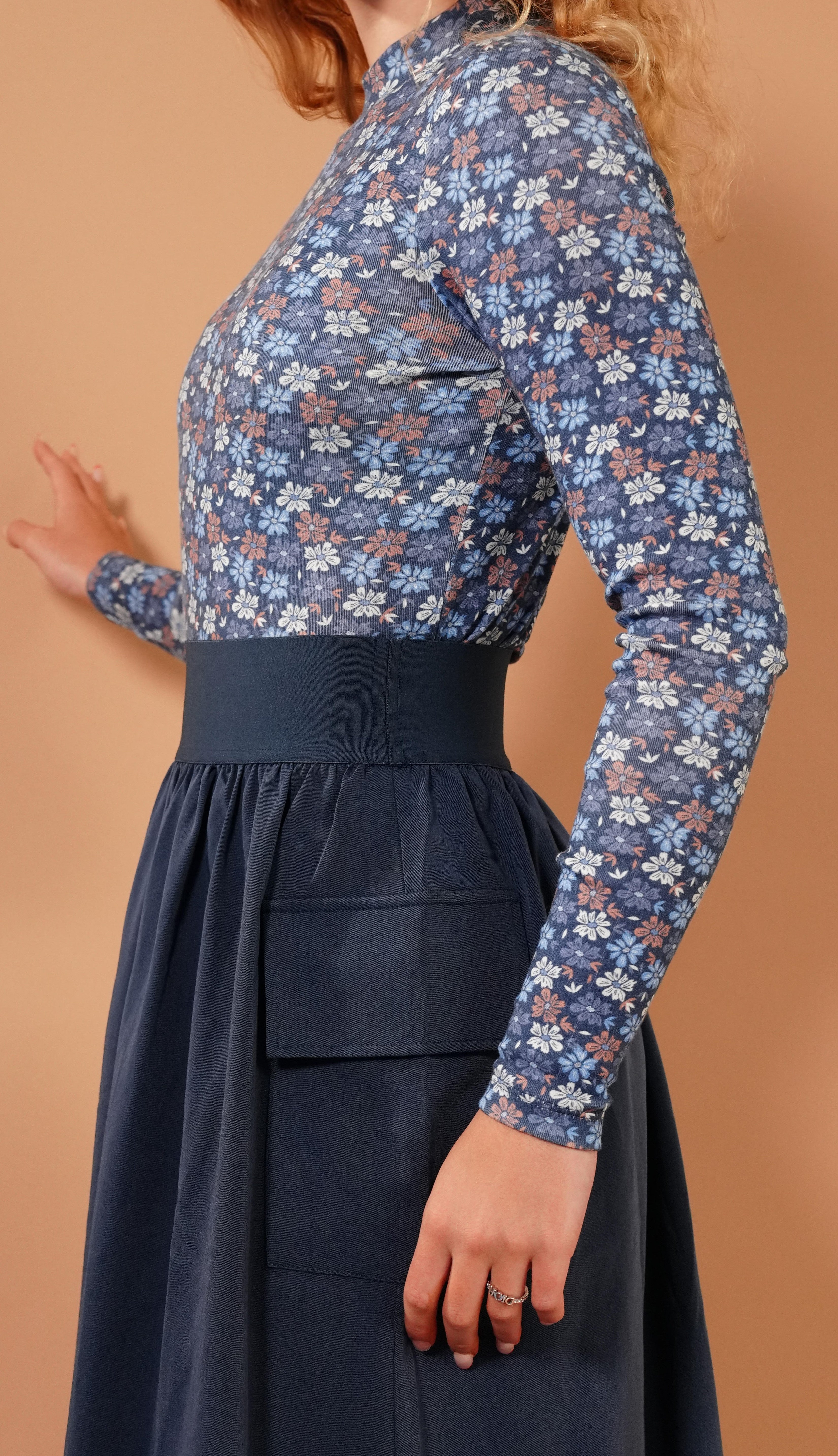 Luna Mae Floral Print Mock Neck Blouse - Elegant Women's Tops for Work, Office & Casual Wear | Trendy Spring Summer Fashion