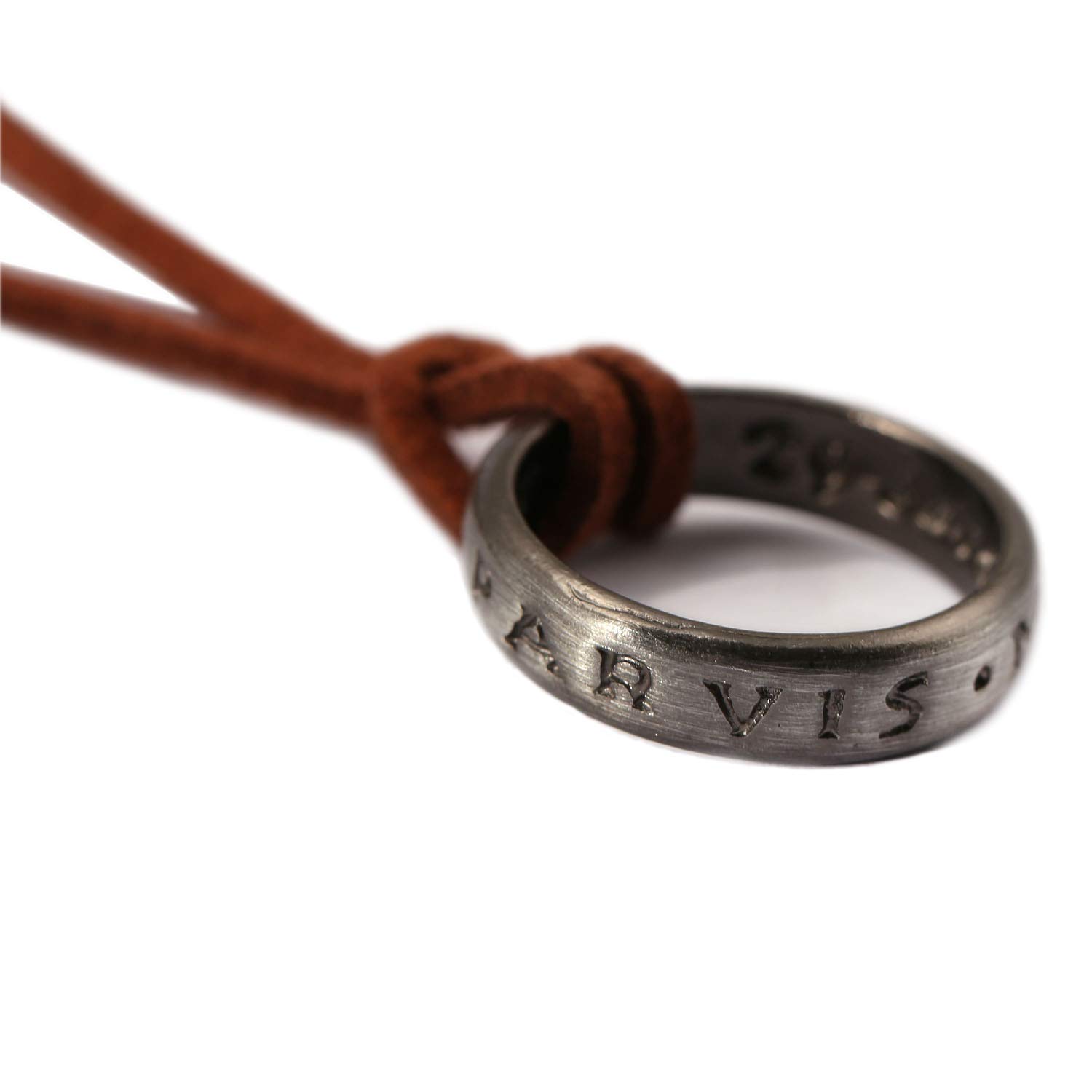 Uncharted 4 Nathan Drake Ring Pendant Necklace for Men - Adjustable Leather Cord, Handmade Video Game Jewelry - Perfect for Cosplay, Gifts & Gaming Enthusiasts