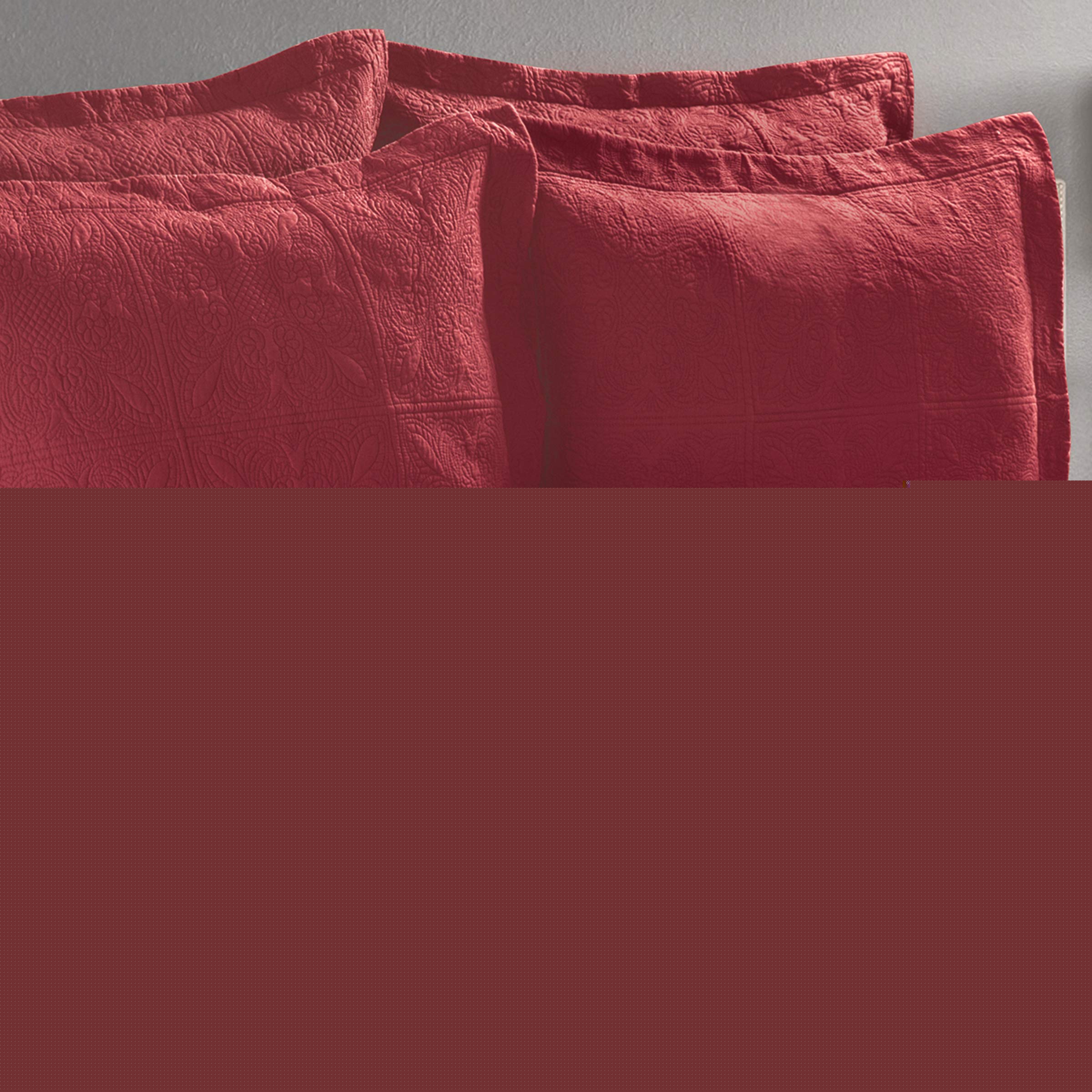 Luxury C&F Home Brick King Matelassé Duvet Cover Set - King Size Brick Red Bedding - Perfect for Master Bedroom & Guest Room Decor