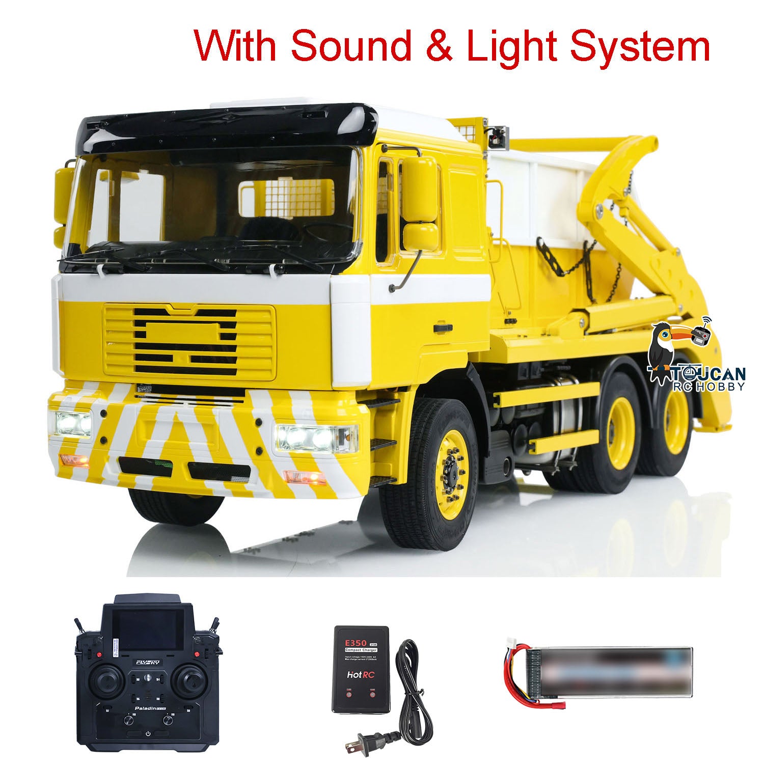 1/14 Scale 6X4 RC Hydraulic Skip Loader Truck VL18U F2000 - Metal Swing Arm, Loaded Dump Cars, 2 Speed Gearbox, 4CH Hydraulic System - Remote Control Construction Vehicle for Kids & Adults, Perfect for Indoor/Outdoor Play, Construction Site Simulation, and RC Hobby Enthusiasts