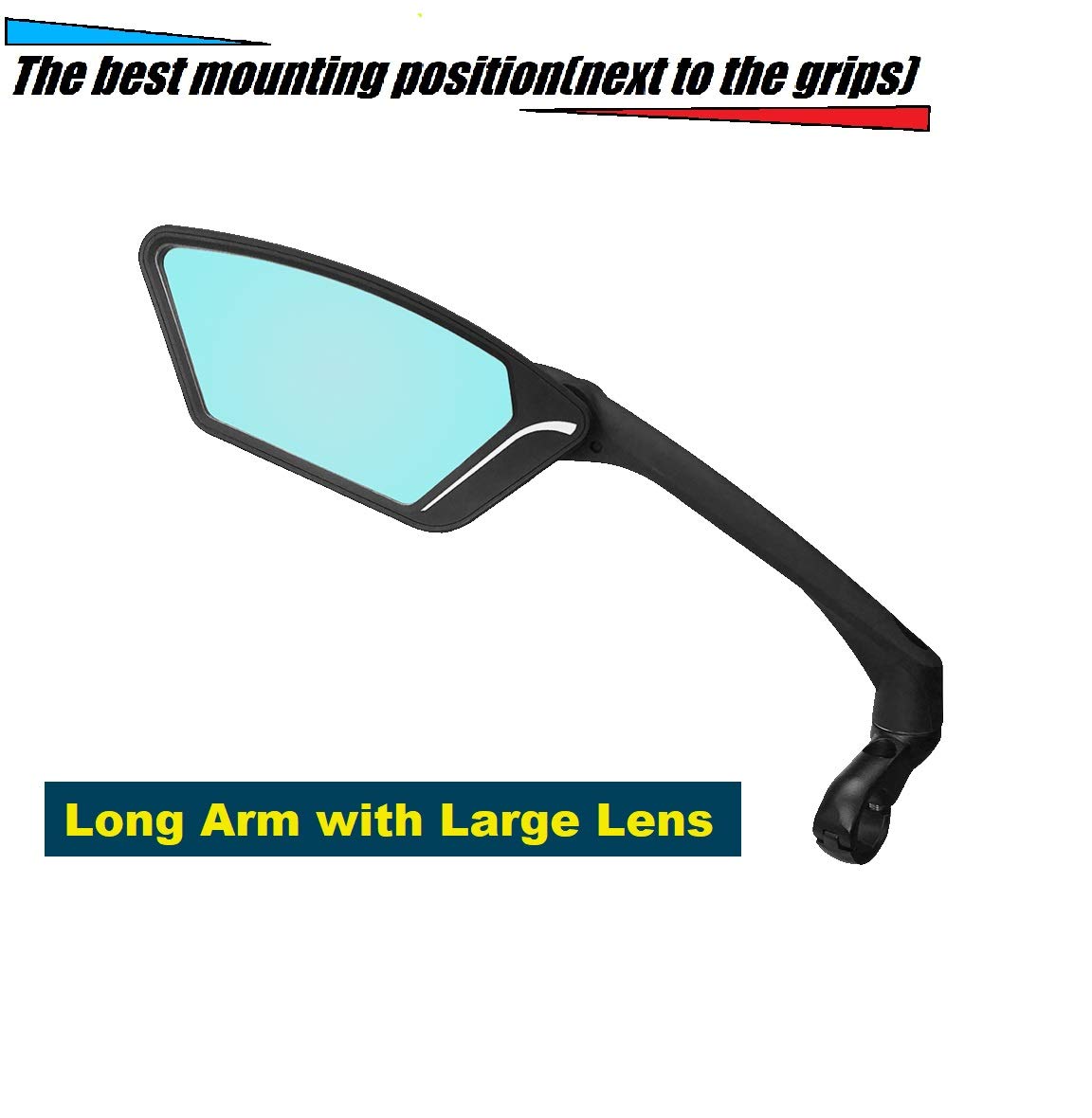 MEACHOW Scratch-Resistant Bike Mirror - Rotatable Handlebar Rearview Mirror for Safe Cycling, ME-010 | Durable Glass Lens for Road & Mountain Bikes | Perfect for Commuting, Touring & Outdoor Adventures